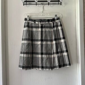 Tracy Evans Black and White Checkered A-Line Skirt